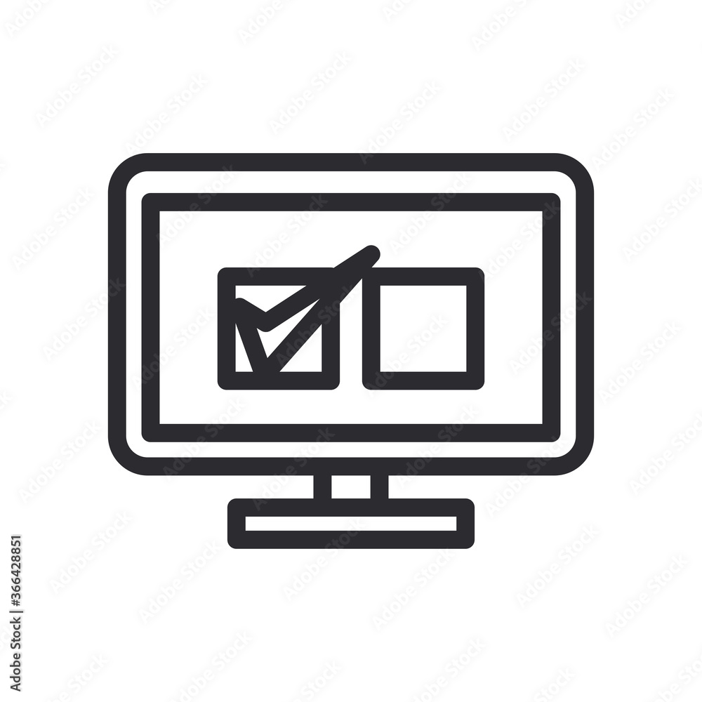 Check mark options on computer line style icon vector design Check mark options on computer line style icon vector design