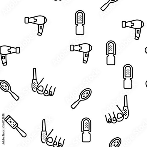 Callus Remover Tool. Foot Rasp For Treatment Of Hard Skin Vector Seamless Pattern Thin Line Illustration