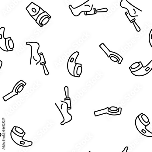 Callus Remover Tool. Foot Rasp For Treatment Of Hard Skin Vector Seamless Pattern Thin Line Illustration