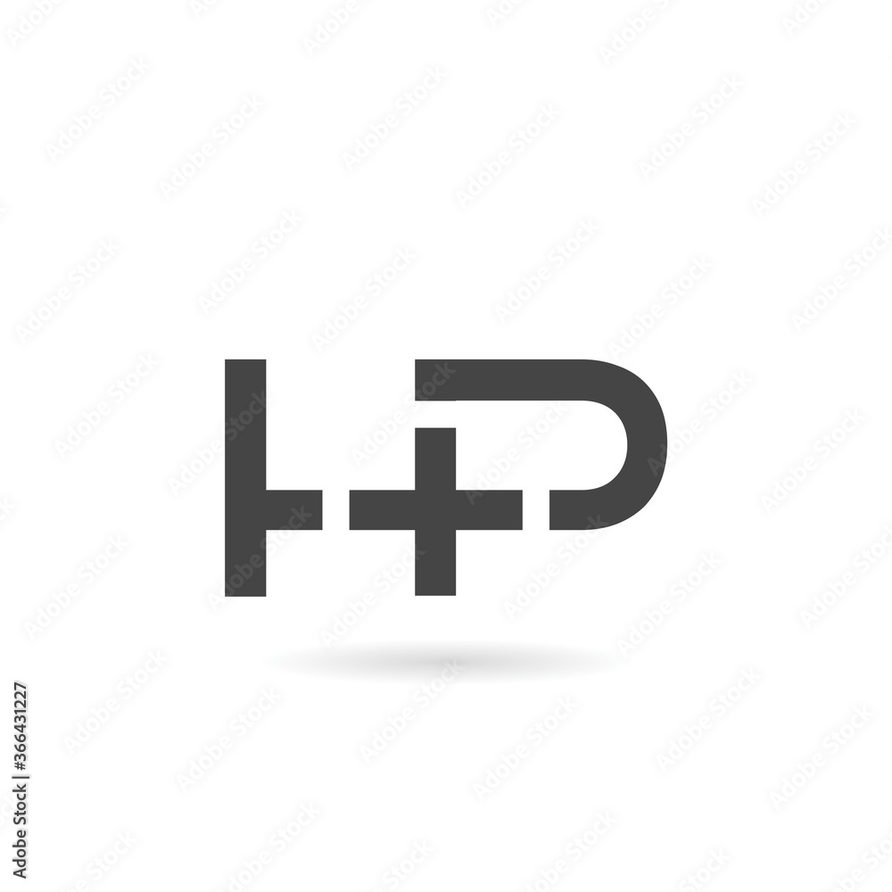 Obraz premium Letter HP Logo Design with shadow