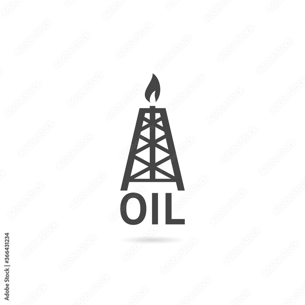 Oil rig icon with shadow Oil rig icon with shadow