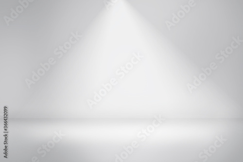 White and grey background. Abstract gray gradient studio backdrop