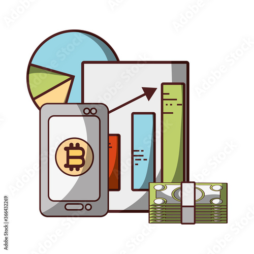 bitcoin smartphone banknotes statistics money banknotes cryptocurrency transaction digital
