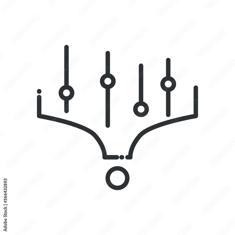 Big data circuit line style icon vector design Big data circuit line style icon vector design