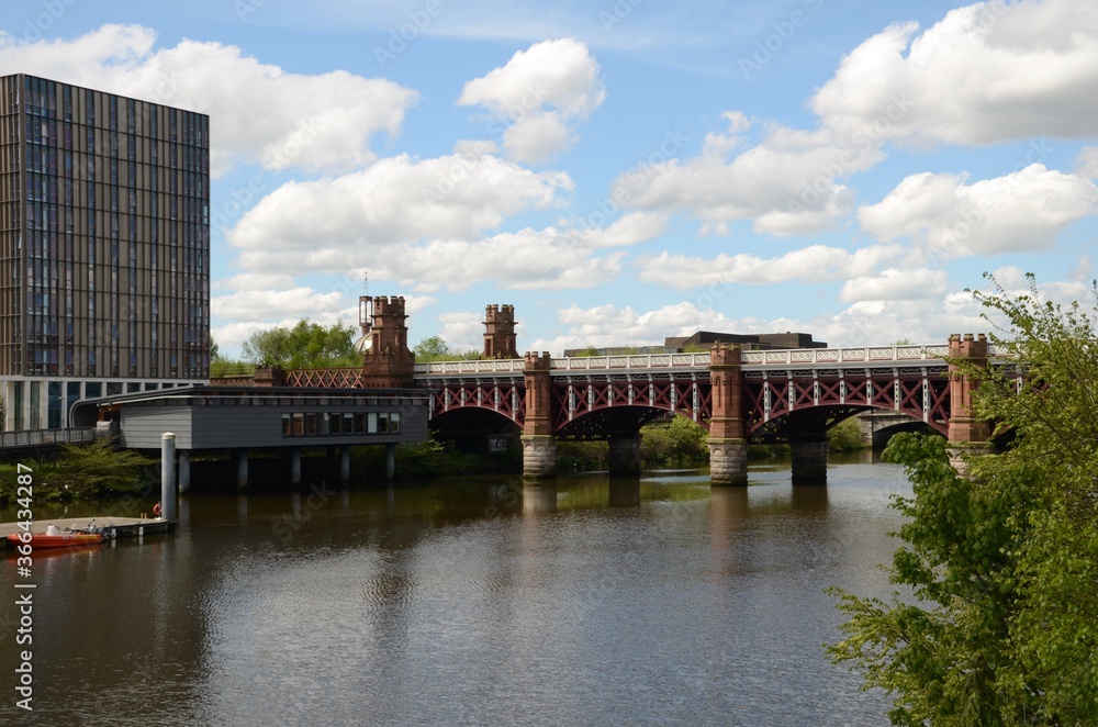 City Union Bridge crossing the River Clyde in Glasgow, Scotland, UK