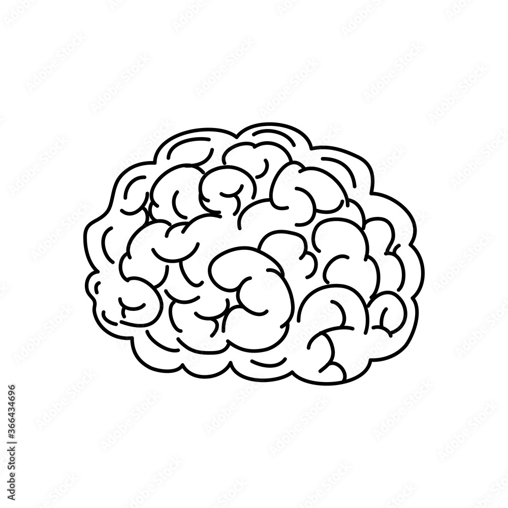 brain icon image, line style brain icon image, line style
