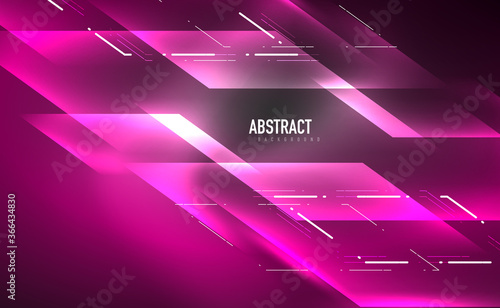 Dynamic neon shiny abstract background. Trendy abstract layout template for business or technology presentation, internet poster or web brochure cover, wallpaper