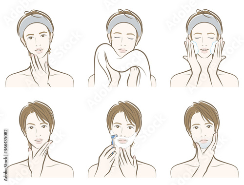 男性の表情のイラスト