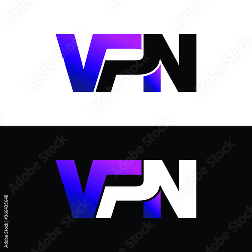 Letter VPN simple logo icon design vector