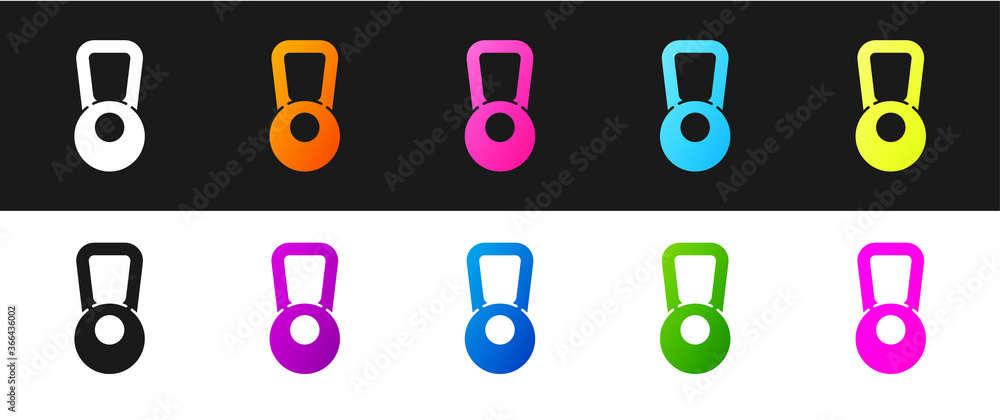 Set Kettlebell icon isolated on black and white background. Sport equipment. Vector Illustration. Set Kettlebell icon isolated on black and white background. Sport equipment. Vector Illustration.