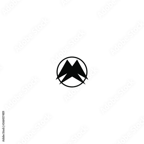 mountain and m letter vector logo