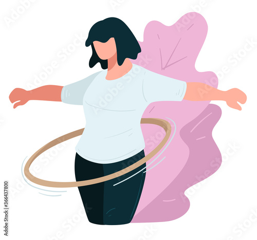 Woman training for losing weight, healthy lifestyle and fitness
