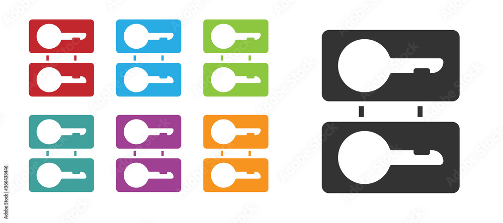 Black Metal mold plates for casting keys icon isolated on white background. Set for mass production and forgery of the keys. Set icons colorful. Vector Illustration. Black Metal mold plates for casting keys icon isolated on white background. Set for mass production and forgery of the keys. Set icons colorful. Vector Illustration.