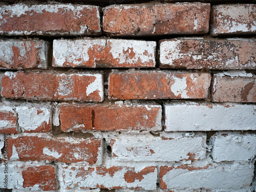 Grunge texture old brick wall.