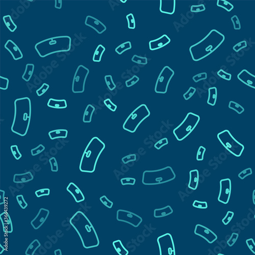 Green line Windshield icon isolated seamless pattern on blue background. Vector Illustration.