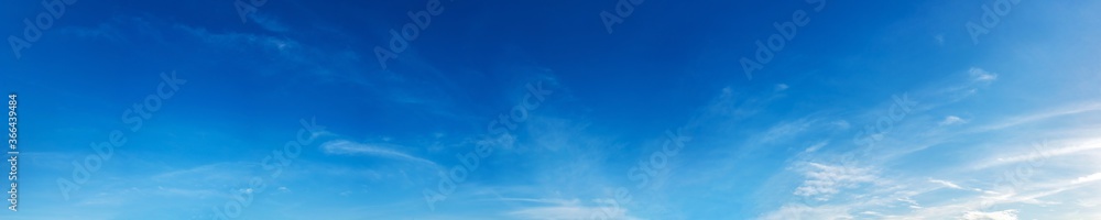 Fototapeta premium Panorama sky with beautiful cloud on a sunny day. Panoramic high resolution image.