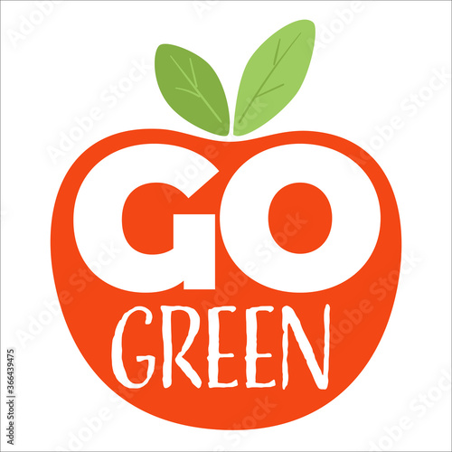 Go green emblem of environmentally friendly products vector