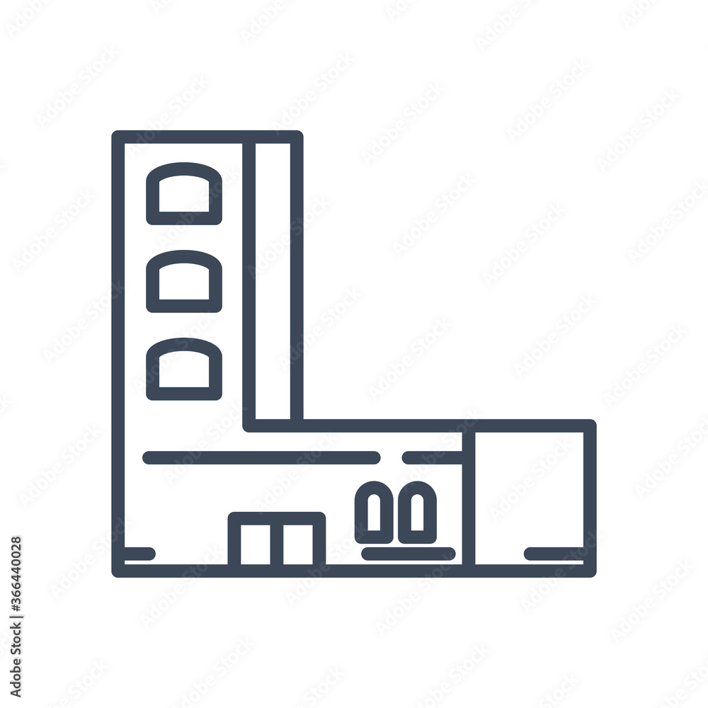 city building with windows line style icon vector design city building with windows line style icon vector design