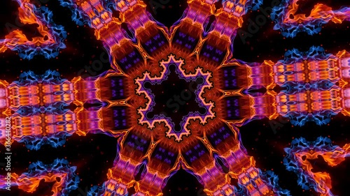 Video Footage of Multicolored Kaleidoscopic Floral Pattern