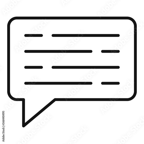 Storyteller article chat icon. Outline storyteller article chat vector icon for web design isolated on white background