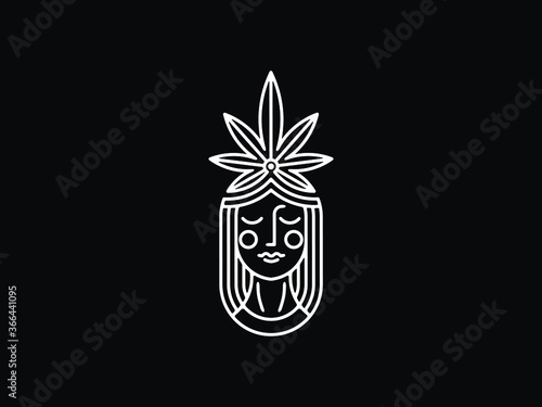Lady Hemp vector illustration for any use