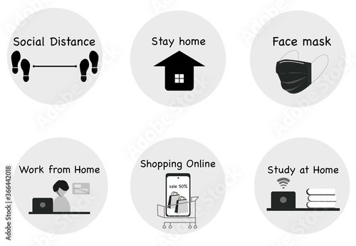 set of icons new normal 