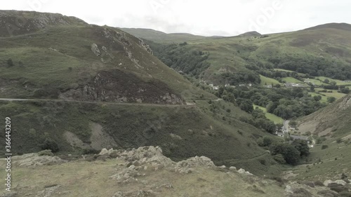 Capelulo Penmaenmawr Welsh mountain coastal valley aerial elevation view north wales photo