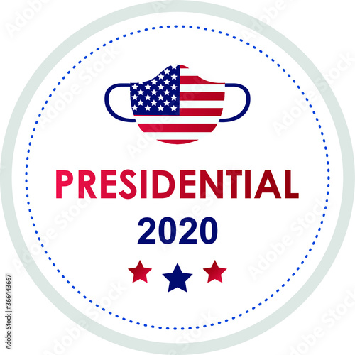 presidential election 2020 usa with usa mask in vector
