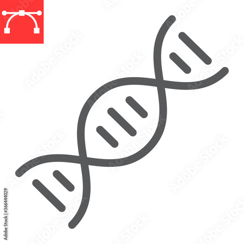 DNA line icon, school and education, biology sign vector graphics, editable stroke linear icon, eps 10.