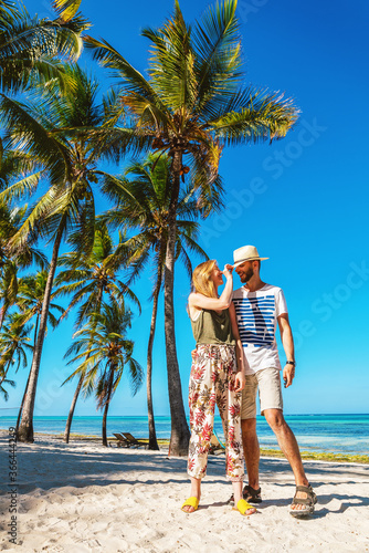 Man and woman on tropical beach