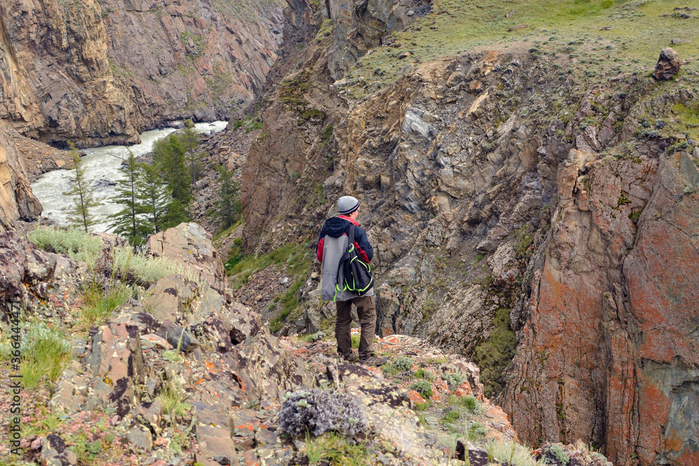 hiker in the mountains