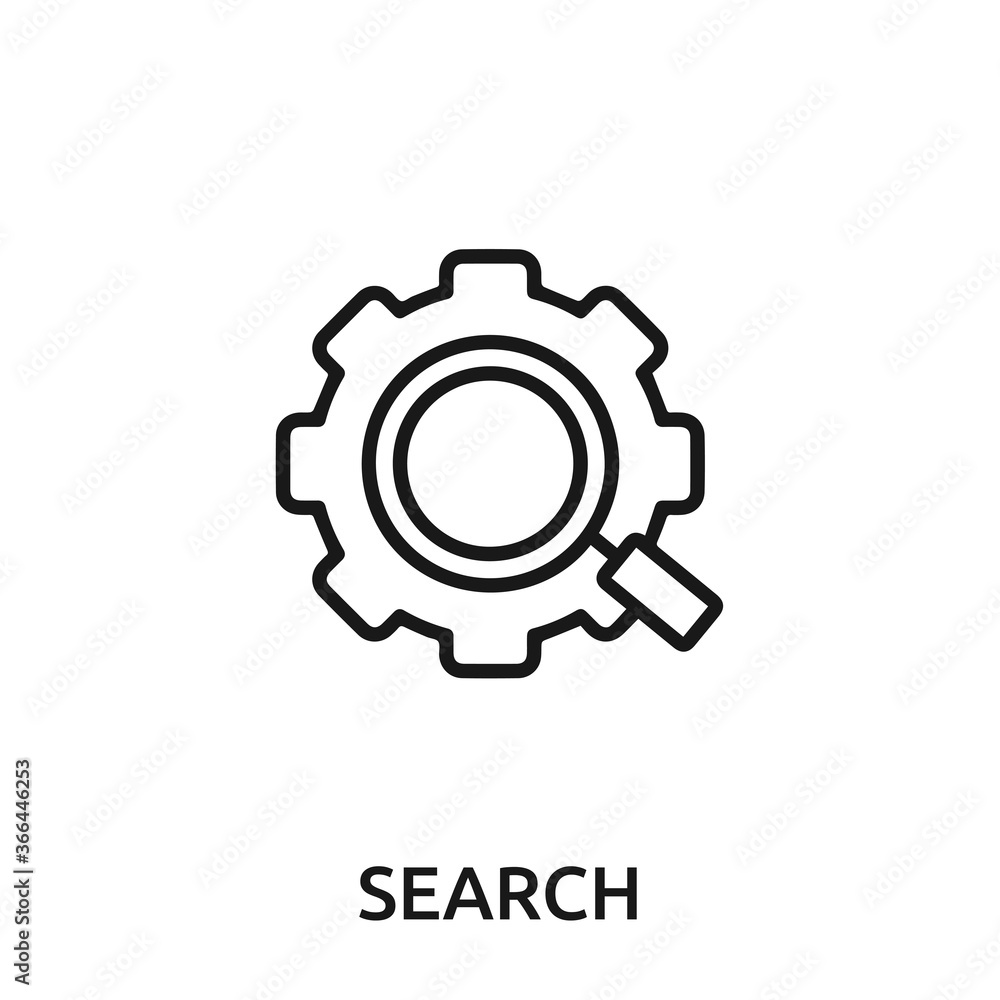 search icon vector. settings sign symbol for modern design. search icon vector. settings sign symbol for modern design.