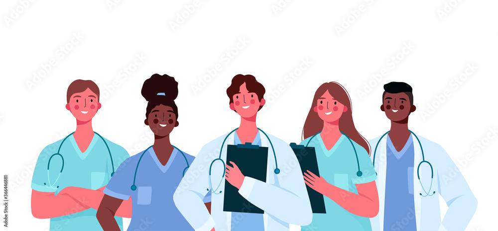 Set of doctors characters. Medical team concept in vector illustration design. Medical staff doctor nurse therapist surgeon professional hospital workers, group of medics. Set of doctors characters. Medical team concept in vector illustration design. Medical staff doctor nurse therapist surgeon professional hospital workers, group of medics.