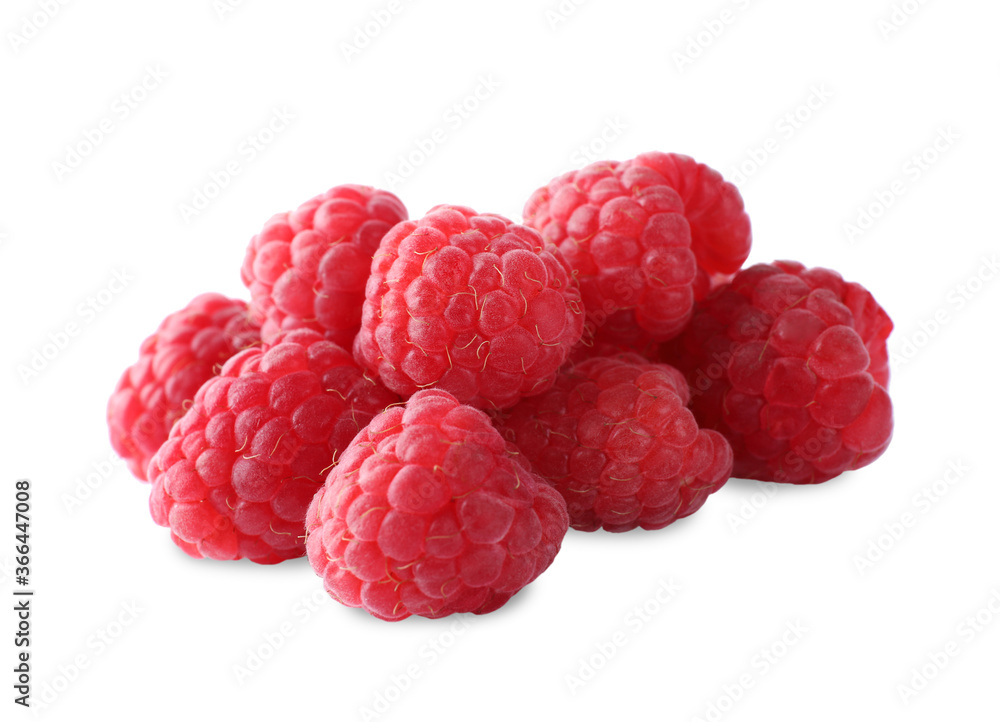Delicious sweet ripe raspberries isolated on white Delicious sweet ripe raspberries isolated on white
