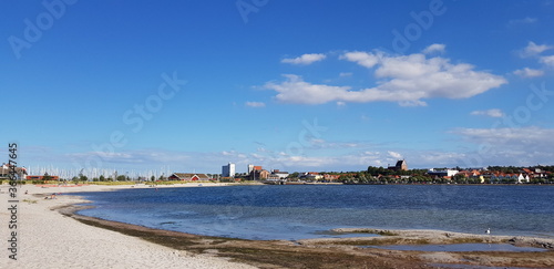 panoramic view of the city of the river beach, sea, water, coast, sky, sand, landscape, summer, city, ocean, travel, view, blue, coastline, tourism, panorama, island, vacation, bay, town, nature, reso