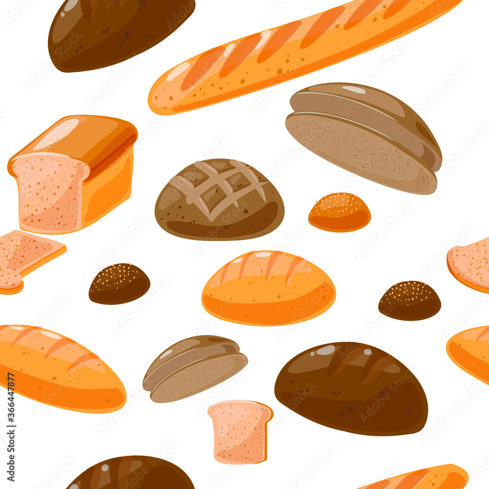 Bread pattern. Vector bakery pastry products Bread pattern. Vector bakery pastry products