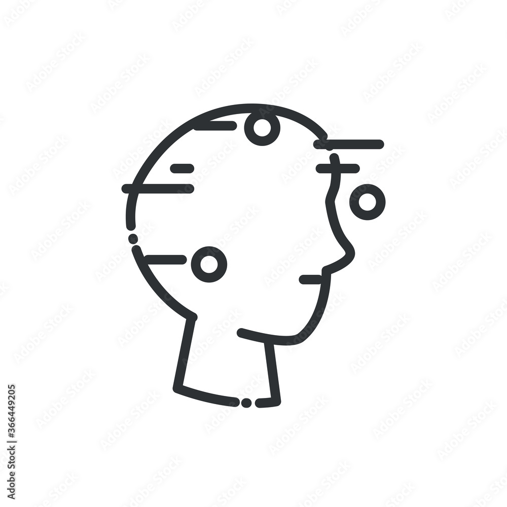 Avatar head line style icon vector design Avatar head line style icon vector design