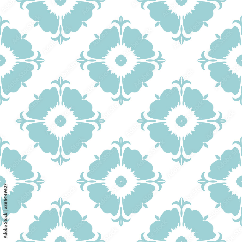 Floral seamless pattern. Blue and white background Floral seamless pattern. Blue and white background