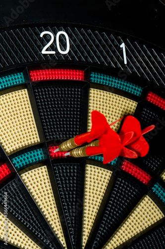 Close up of an electronic dart board