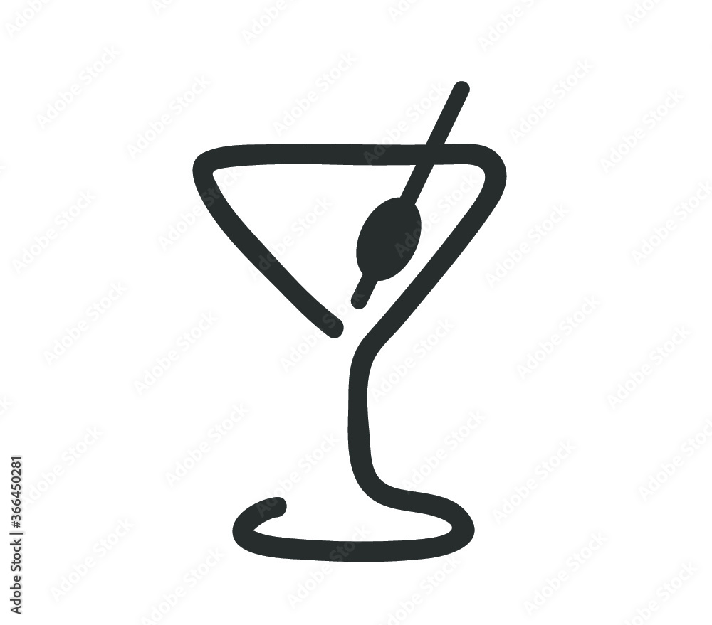 Martini icon. Cocktail icon. hand drawn cocktail illustration. Martini icon. Cocktail icon. hand drawn cocktail illustration.