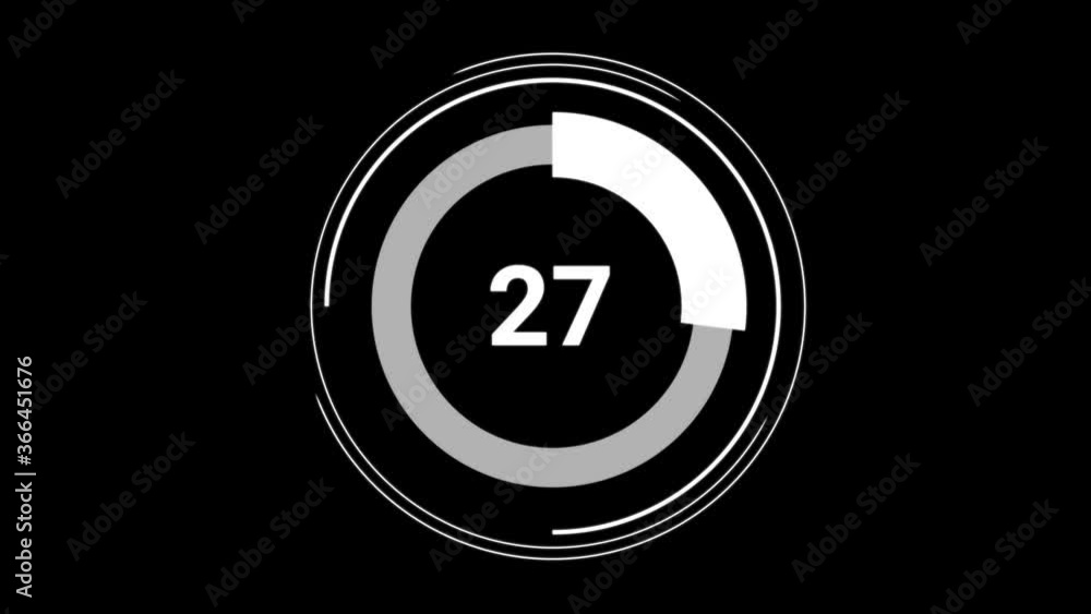 27 twenty seven percent number circle pie diagram chart animated
