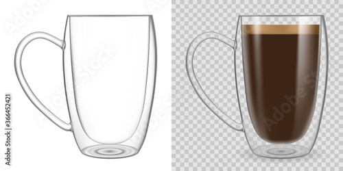 Double wall glass mug mockup