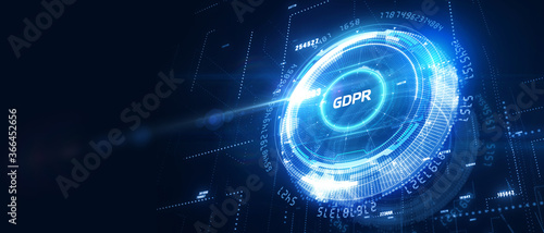 Business, Technology, Internet and network concept. GDPR General Data Protection Regulation. 3D illustration.