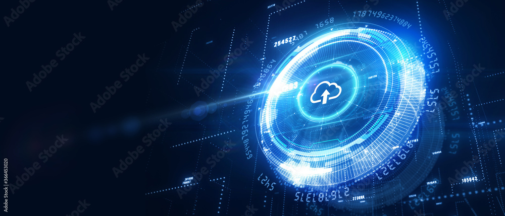 Obraz premium Cloud computing concept. Business, technology, internet and networking concept. 3D illustration.