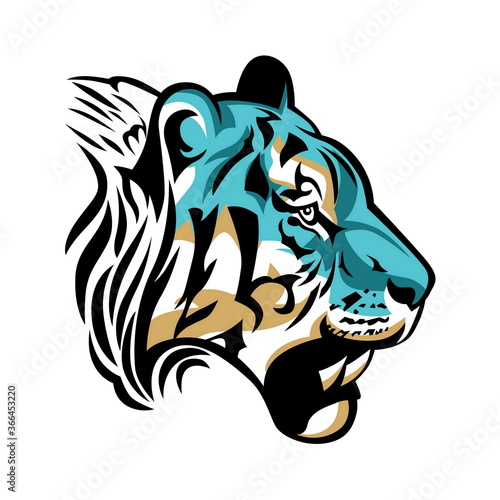 Tiger mascot sketch in vector illustration.