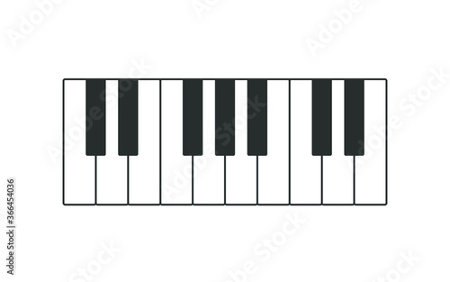 Piano icon.  Piano keyboard illustration. 