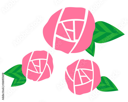 ピンクのバラの花のベクターイラスト