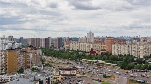 cloudy weather in the city timelapse