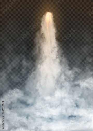 Space rocket bomb Smoke isolated on transparent background