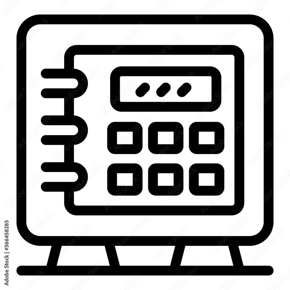 Broker money safe icon. Outline broker money safe vector icon for web design isolated on white background Broker money safe icon. Outline broker money safe vector icon for web design isolated on white background